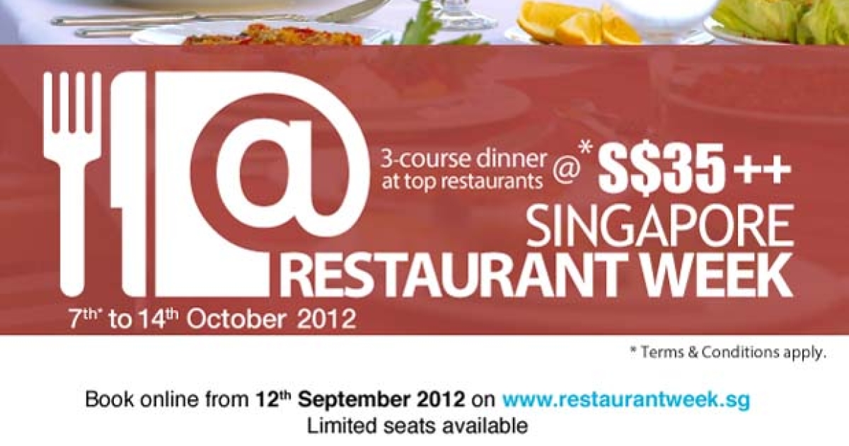 Singapore Restaurant Week starts 7 to 14 October Singapore Business Review